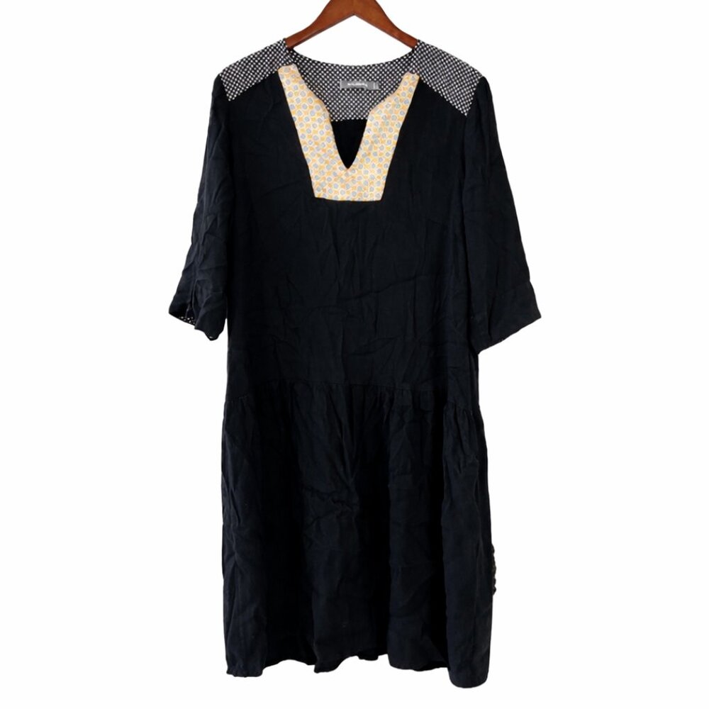 Alembika Black Flowy Dress Size 4 Women's Oversized Art to wear Outfit